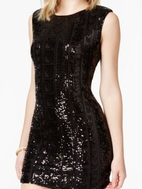 Black Sequin Bodycon Dress